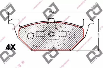 Комплект тормозных колодок DJ PARTS BP2033